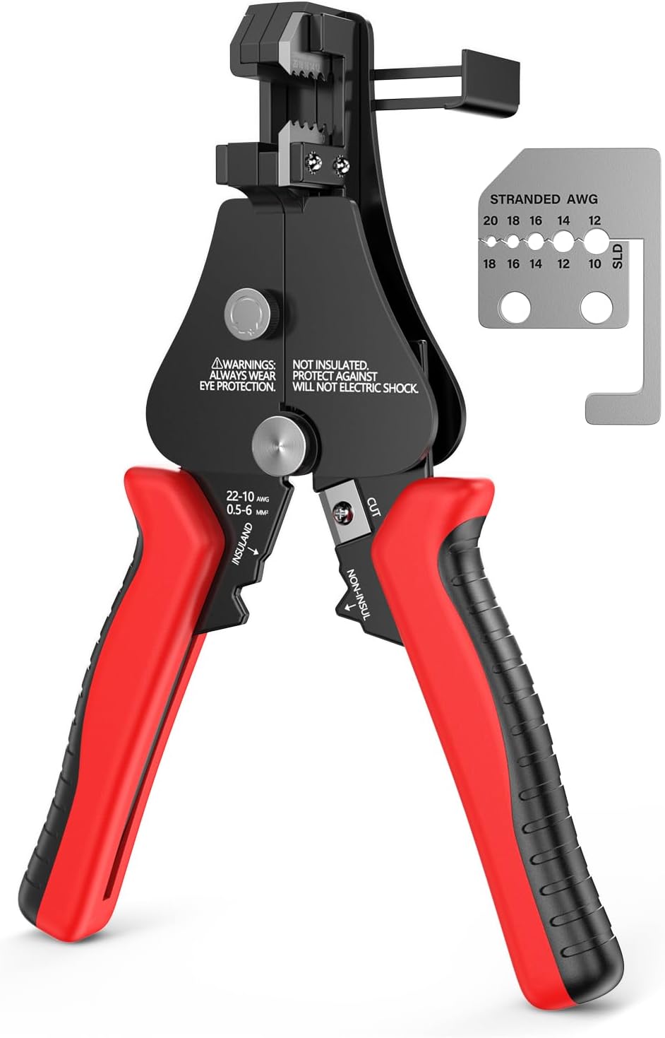 GKG Automatic Wire Stripper for 8-20 AWG Solid and 10-22 AWG Stranded Electrical Wire,3 in 1 Wire Stripper Tool/Wire Cutter/Insulated&Non-insulated Terminal Crimper