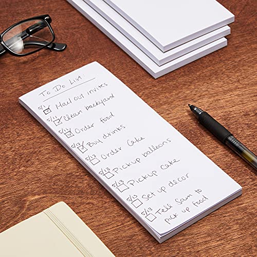 Stockroom Plus Small Writing Pads for Daily Lists, Notes (3.5 x 8.5 In, 12 Pack, 50 Sheets Each)