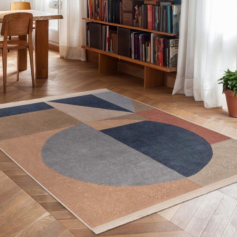 Tapis anti glisse bleu marine 180x250cm résistant aux taches pour couloirs animés