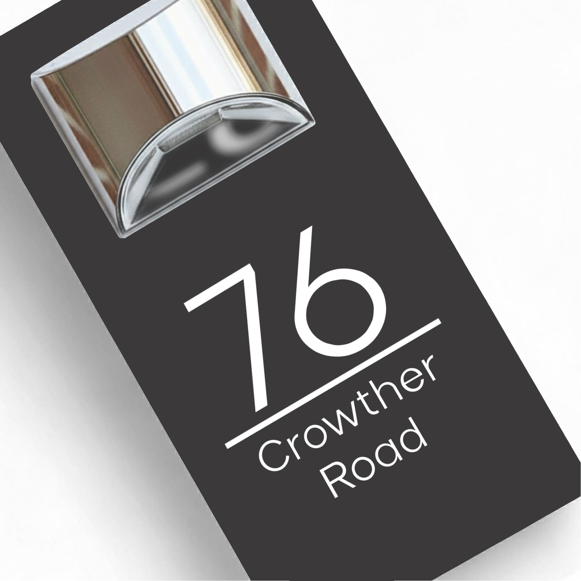 Housics Personalised House Numbers Plaques with Solar Light – Waterproof Composite Aluminium Door Number Plaques for Wall, Custom House Sign with House Number & Street Name (160mm X 280mm, Grey)
