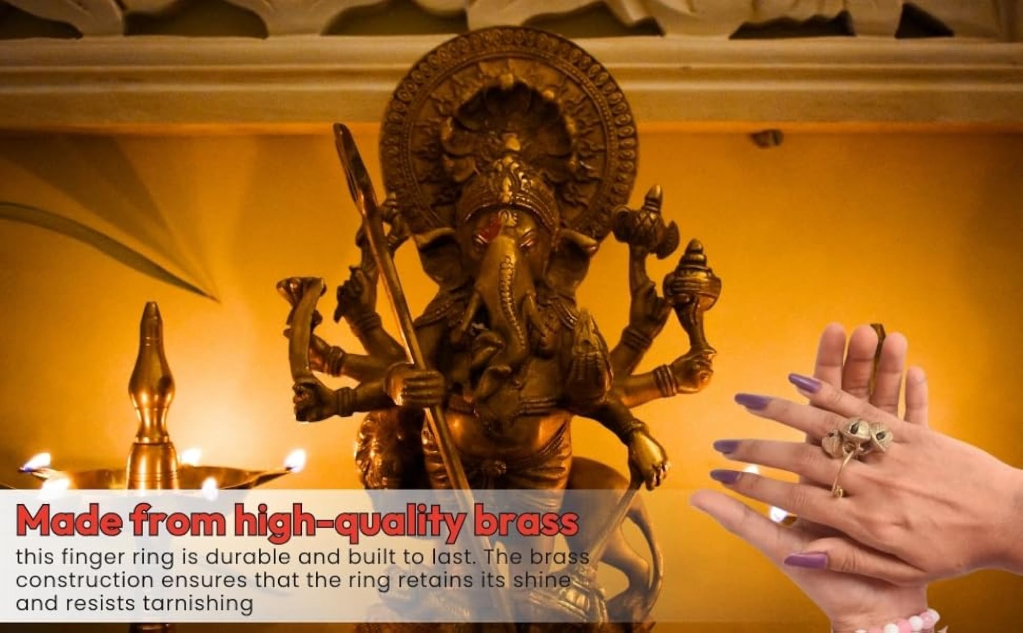 Ghungroo Kadi Fingers for Puja Aarti Hand Clapping
