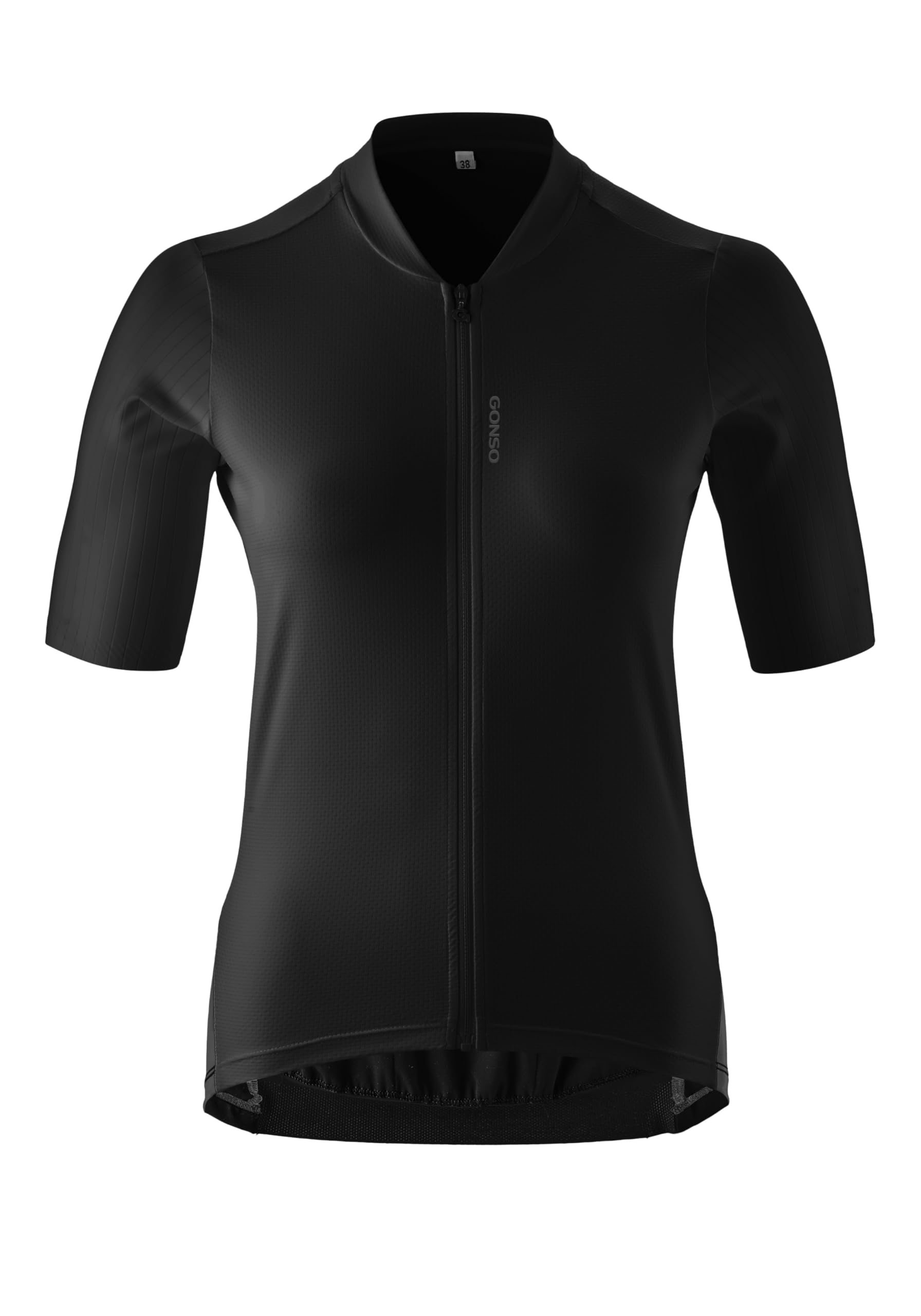 Gonso SITIVO W Women's Cycling Jersey, Breathable Full Zip Jersey, Black, Size 10
