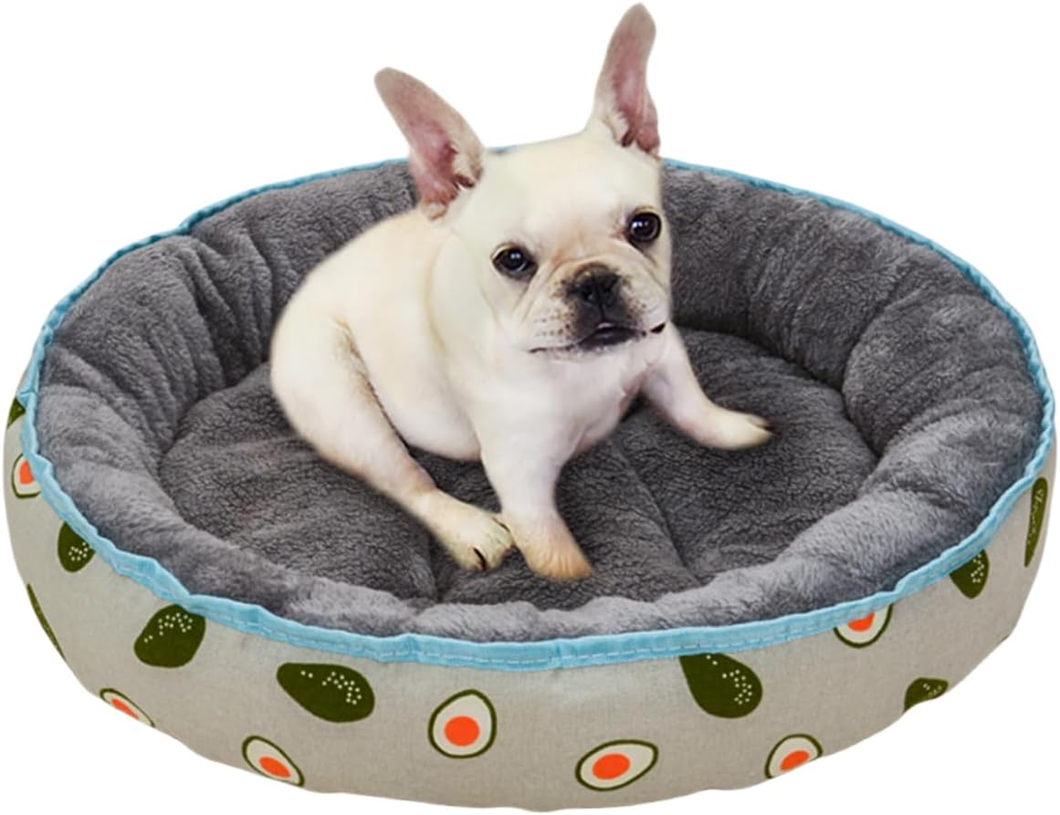 Oval Cat Bed 20In Double-Sided Usable Dog Bed for Small Medium Dog and Cat Donut Calming Pet Bed Anti Anxiety Cat Cushion Bed Cartoon Cute Cat Nest Sleeping Mat Anti-Slip Cat Basket Machine Washable
