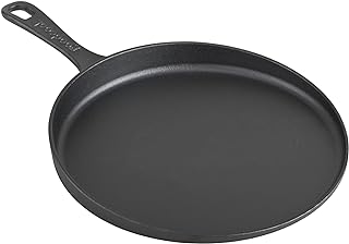 GoodCook Pre-Seasoned Cast Iron Pizza Pan, 10.5-Inch Round Skillet for Pizza, Crepes, and Pancakes, Durable Even Heating Cookware, Oven Safe to 500°F, Versatile Black Cast Iron Pan