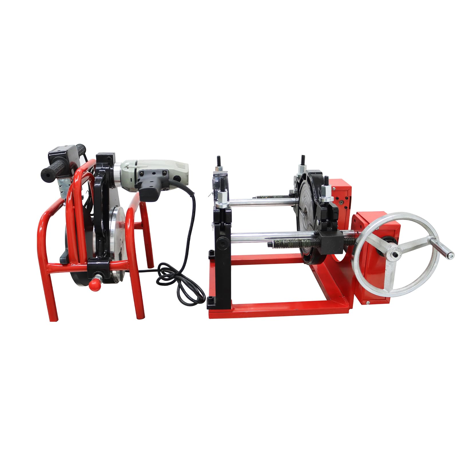 WYDDDARY Pipe Fusion Welder Screw Style 2 Clamps Welding Machine for PE PPR PB PVDF Butt Pipe Hand Crank Pipe Welder 2.48-7.87”(63-200MM)110V