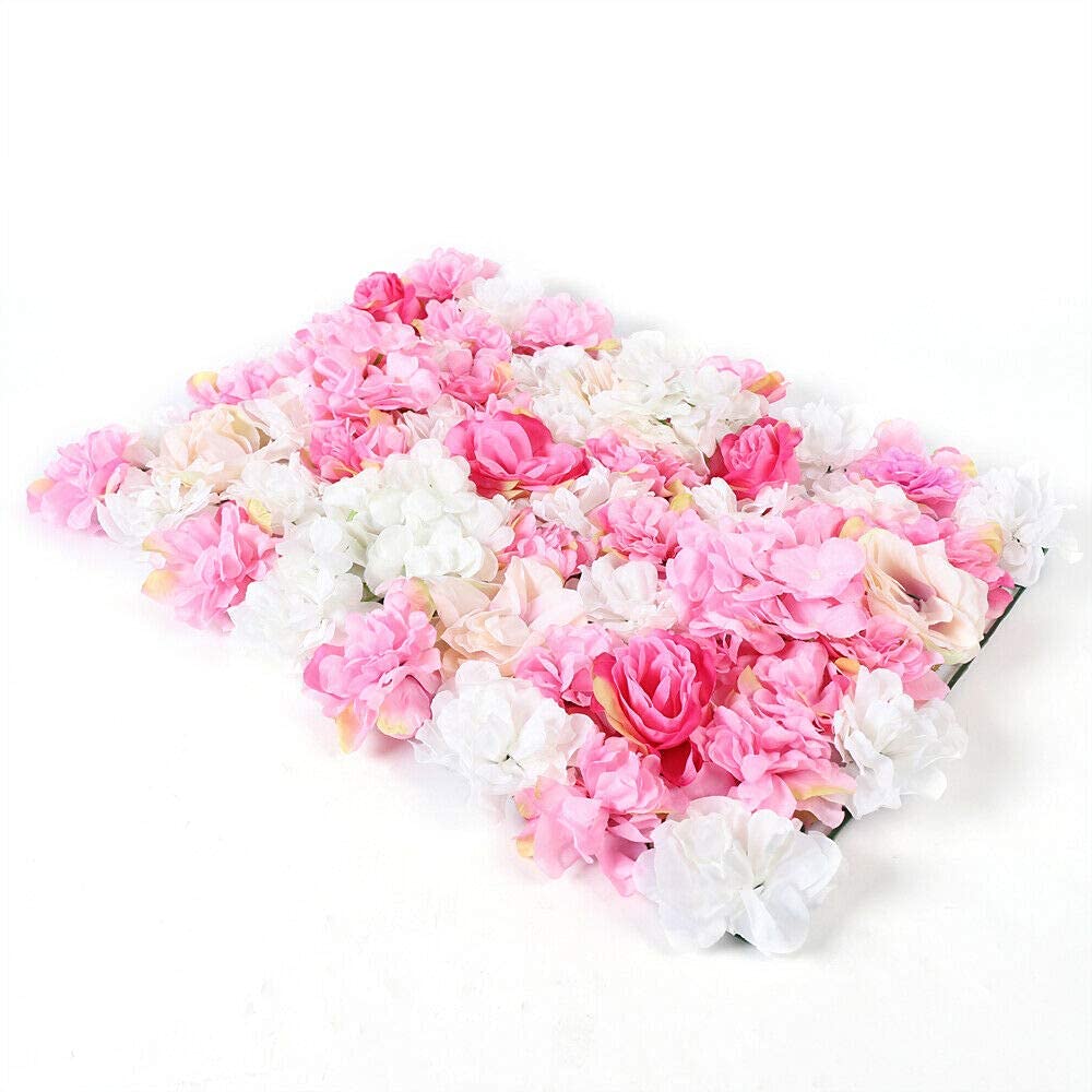 Futchoy 20 Stück Künstliche Blumen Wand Hochzeitsfest Veranstaltungsort Panels Dekor Blumen Wanddekoration Blumenwandpaneel, Brautparty, Ereignis, Babyzimmer, Kinderzimmer, Heimtextilien