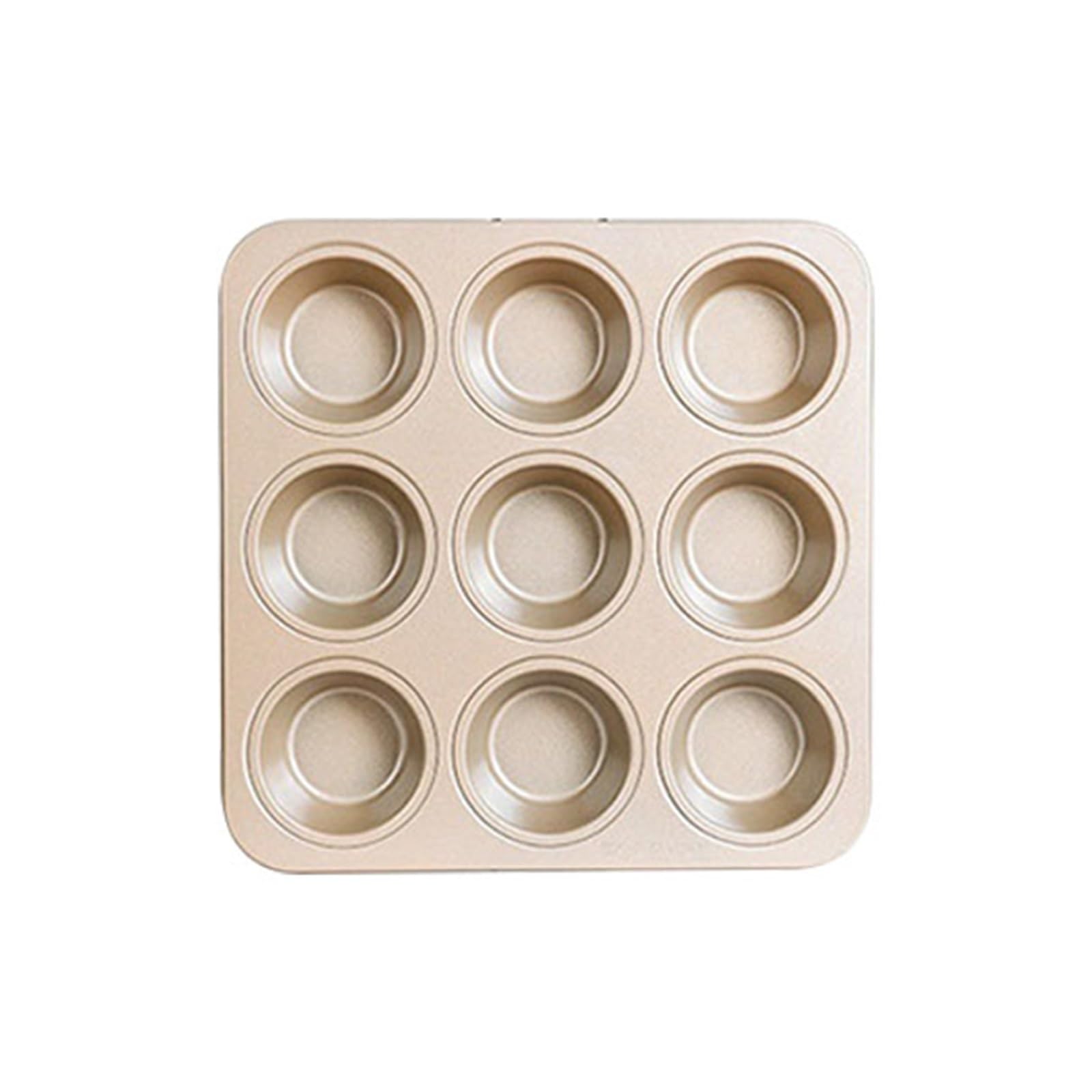 Antiadhésif Moule À Muffins Créatifs En Acier Carbone pour Four Moule Cupcake Résistants À La Chaleur Et Durables Moule Gateau pour La Pâtisserie(Without paper cups,9 grids)