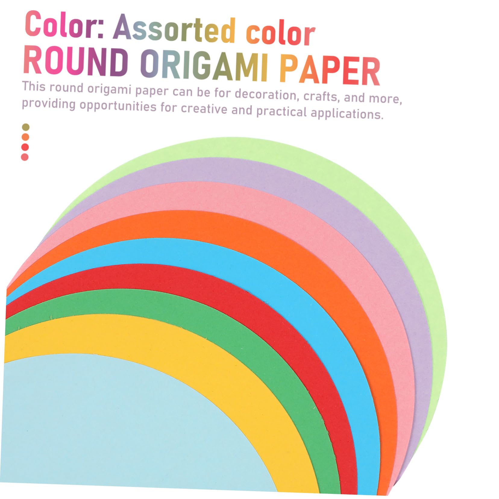 Mikikit 500blätter Kreisförmiges Origami-papier Großpackung Buntes Bastelpapier Zum Falten Konstruktionspapier Für Dekoration Und Basteln