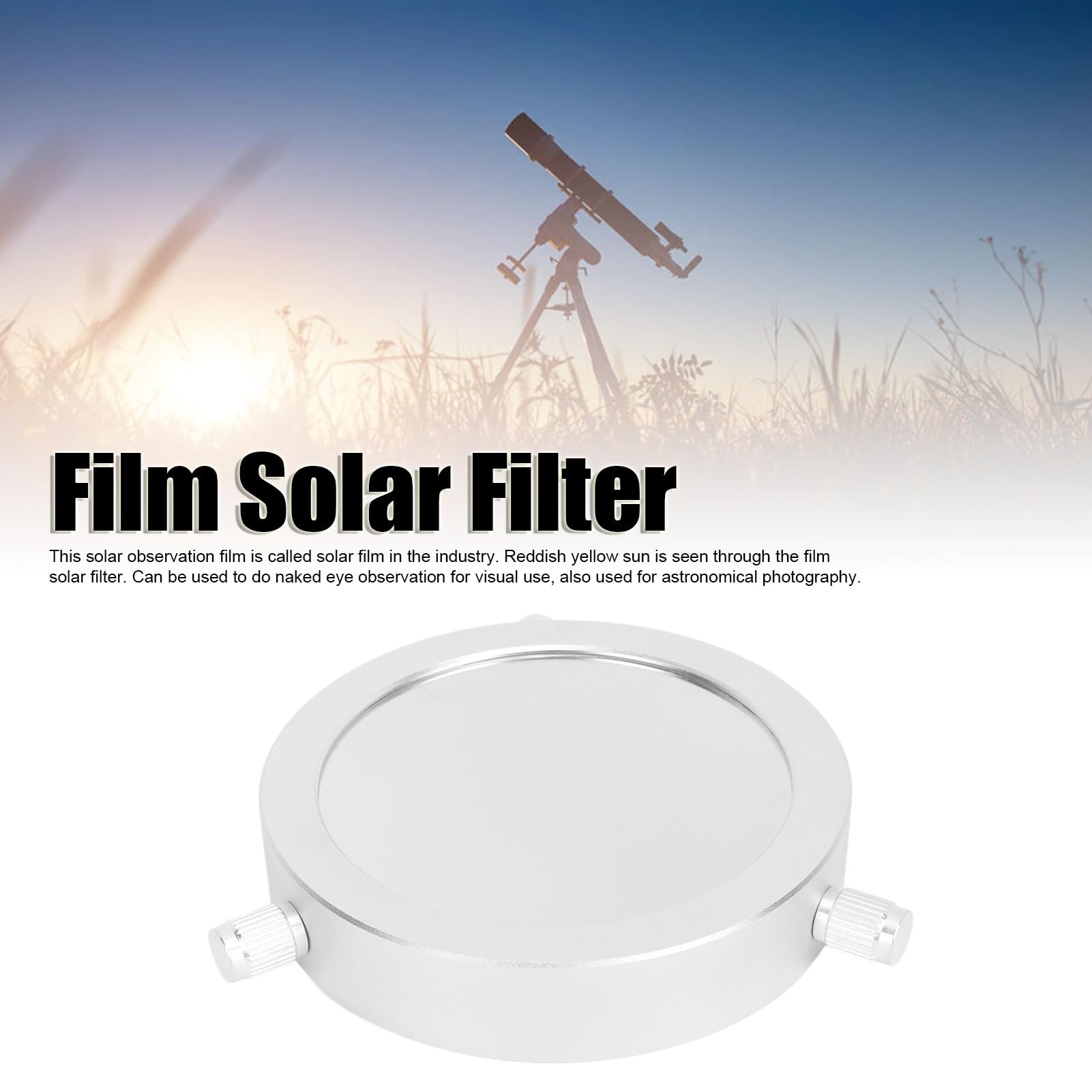 Filtre Solaire à Film amélioré 84-110 mm avec Film Aluminium PET Réduction Lumière Radiations