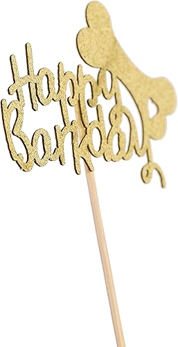 Miniatura 8 de Happy Barkday - Juego de 12 adornos para cupcakes para perros, suministros de decoración de fiesta de cumpleaños para cachorros, suministros de