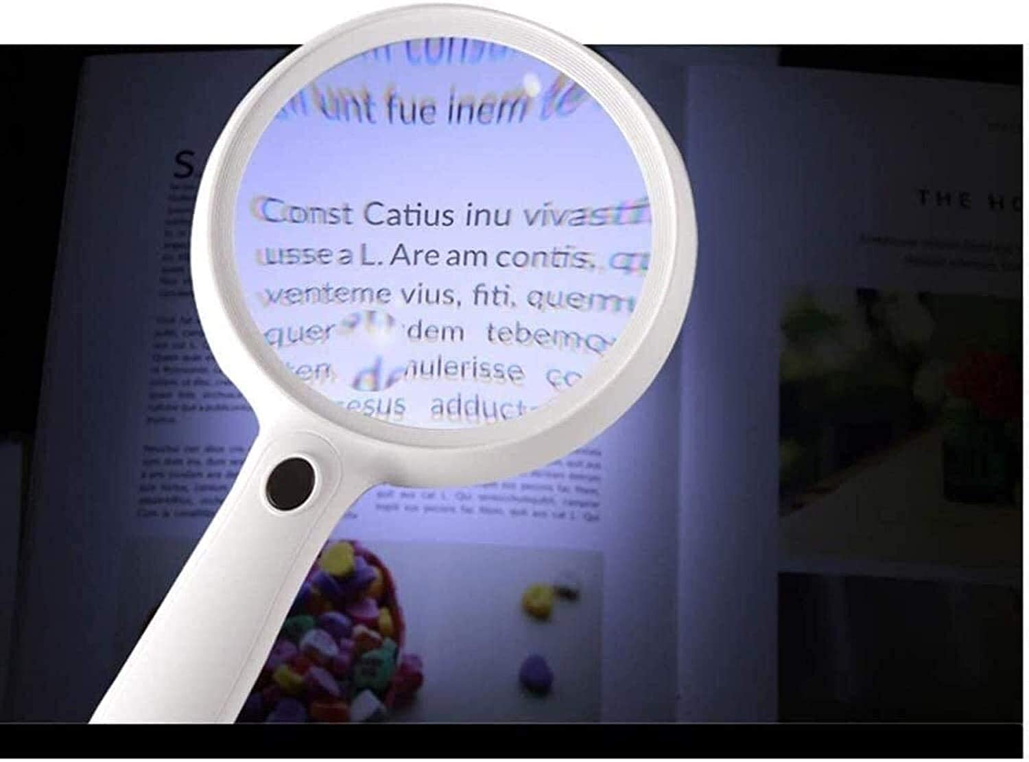 150MM con luci a LED per consentire agli Studenti Anziani di Leggere per Vedere l'identificazione del Telefono Cellulare Riparazione HD 2X5X Lente d'Ingrandimento Portatile di Grandi