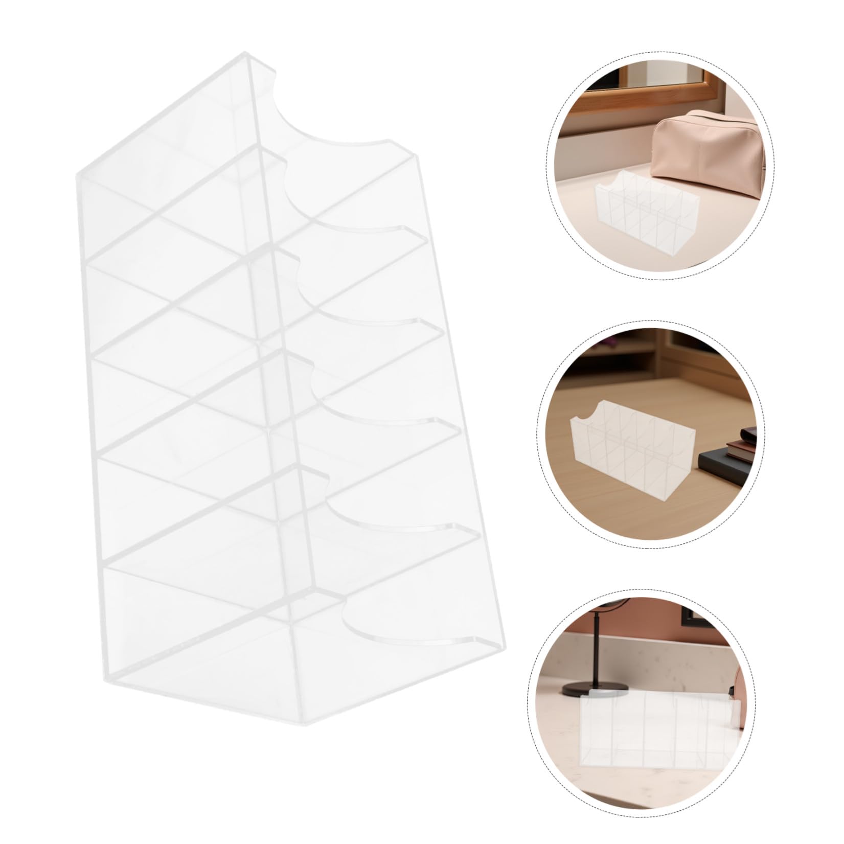 Yardwe 2 Pezzi Scatola Porta Cinture in Acrilico a 5 Scomparti per Armadio | Organizzatore Trasparente, per Cinture e Cravatte, Uso in Cassetto o Guardaroba, Facile Pulizia