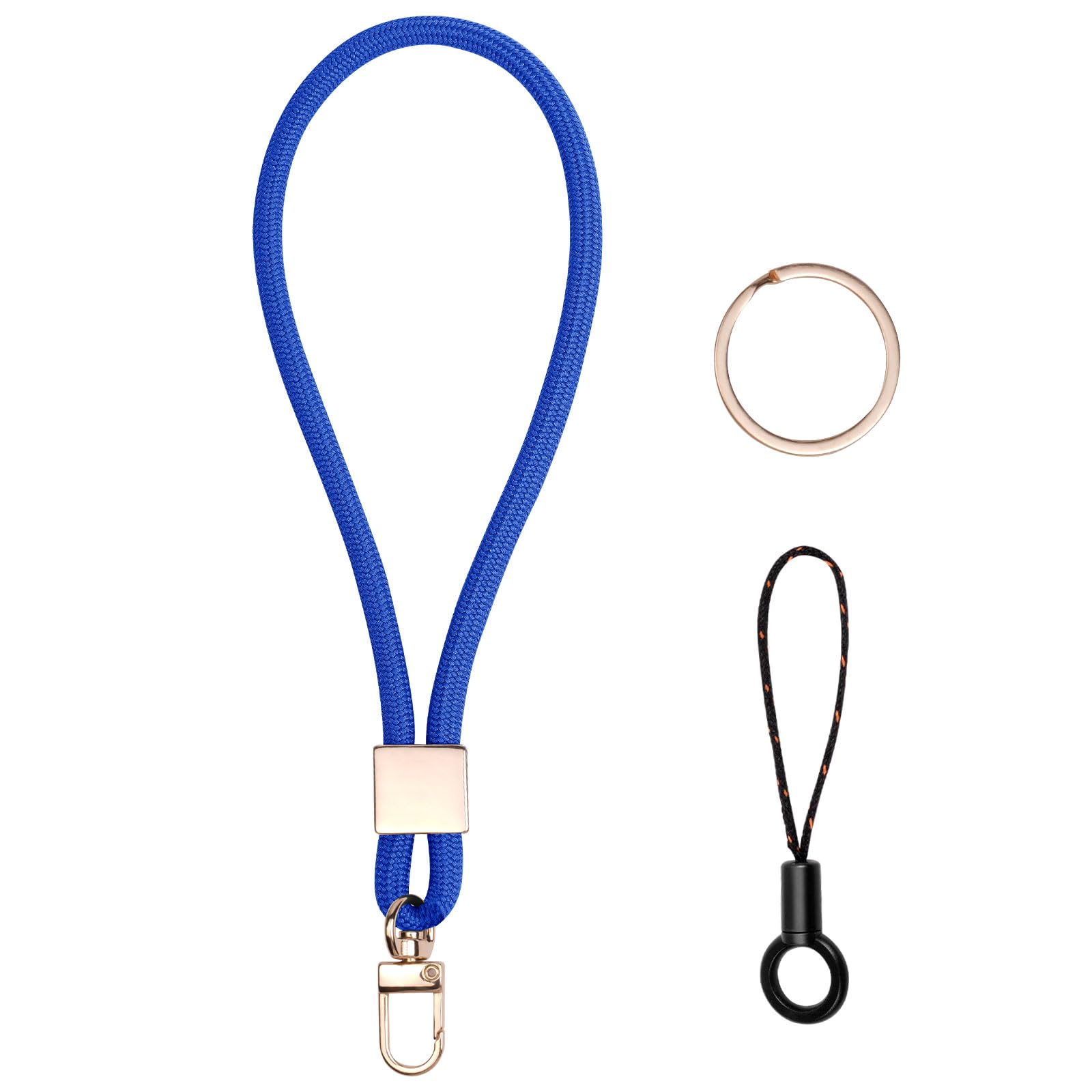 Vicloon Schlüsselband Kurz, Nylon Lanyards mit karabiner, Schlüsselbänder Umhängebänder mit Drehbarem Metallclip Abnehmbare Neck Lanyard Langes Handgelenk Paracord Schlüsselanhänger(Blau)