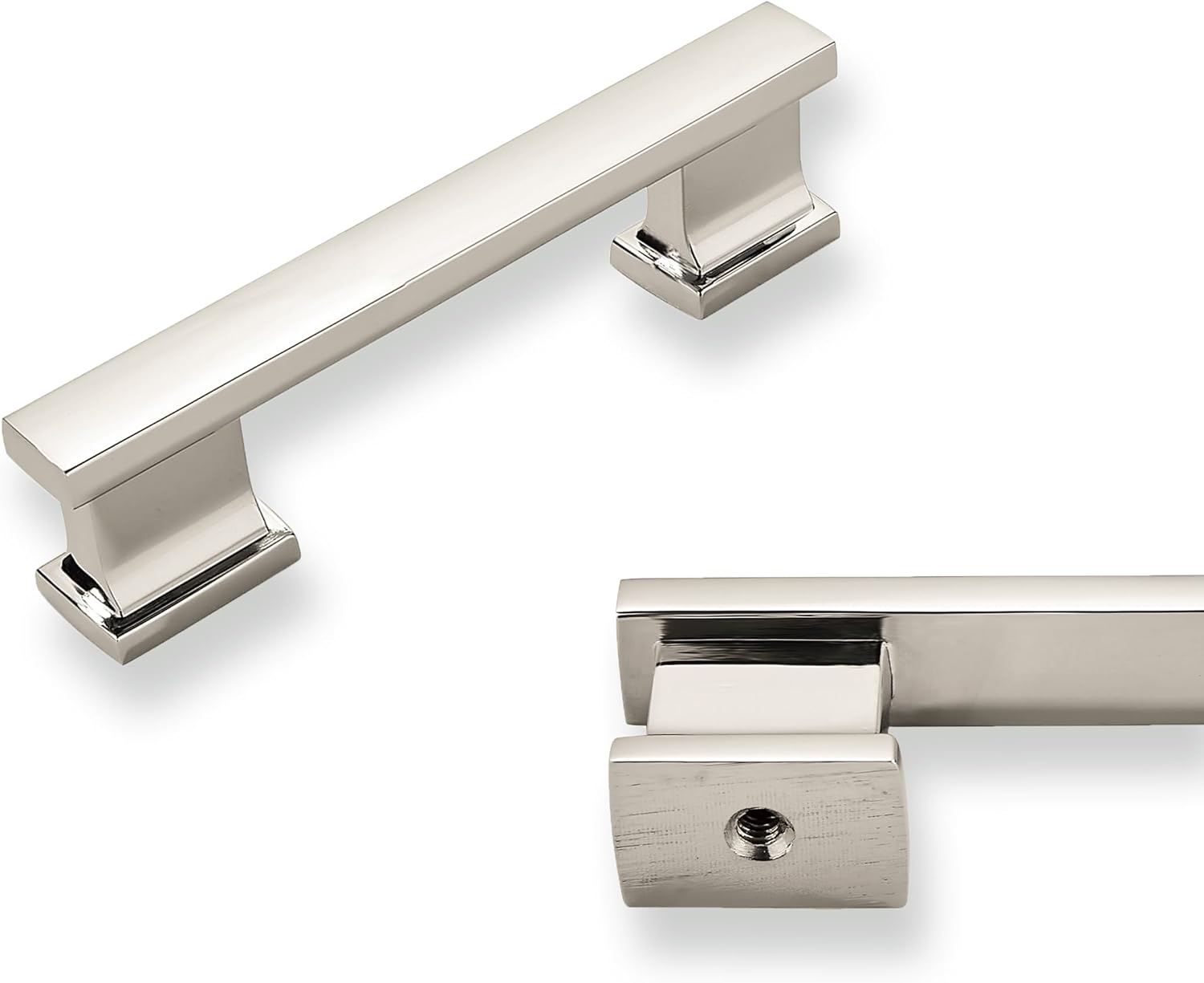 khtumeware 10 Pack 3 Inch Hole Center Polished Nickel Solid Heavy Duty Drawer Handles Kitchen Cabinet Handles Drawer Pulls Kitchen Cabinet Hardware for Kitchen Bathroom Dressing Table