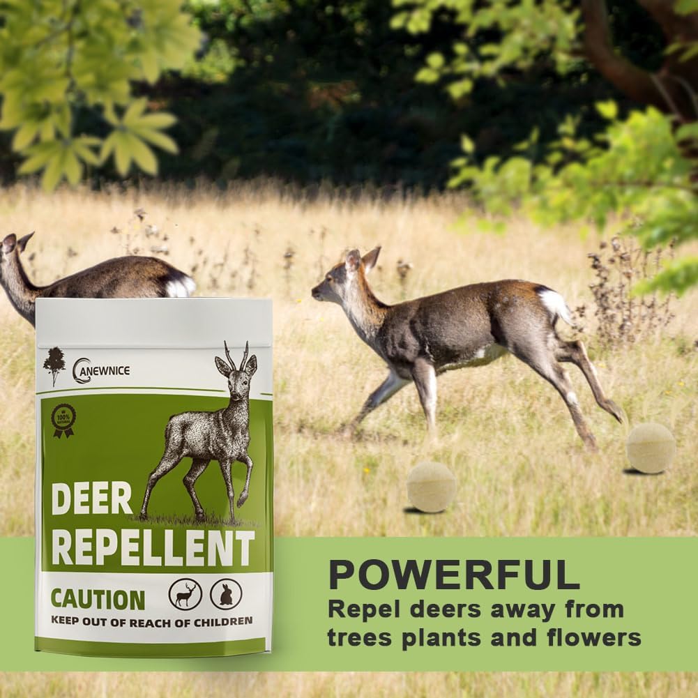 ANEWNICE Deer Repellent, Rabbit Repellent,Deer Deterrent for Trees,Extra-Strength Deer Repellent Outdoor for Plants, Peppermint Rabbit Repellant for Garden,Deer Deterrent for Yard Powerful- 10 Packs