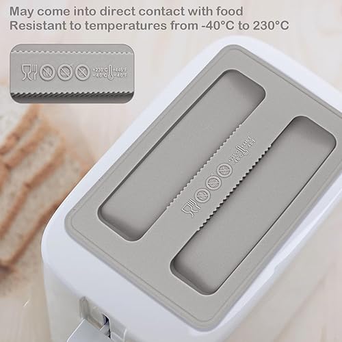 Miniatura 4 de 2 tapas de silicona para tostadora, cubierta de suciedad para tostadora, cubierta para hacer pan, máquina sándwich (gris)