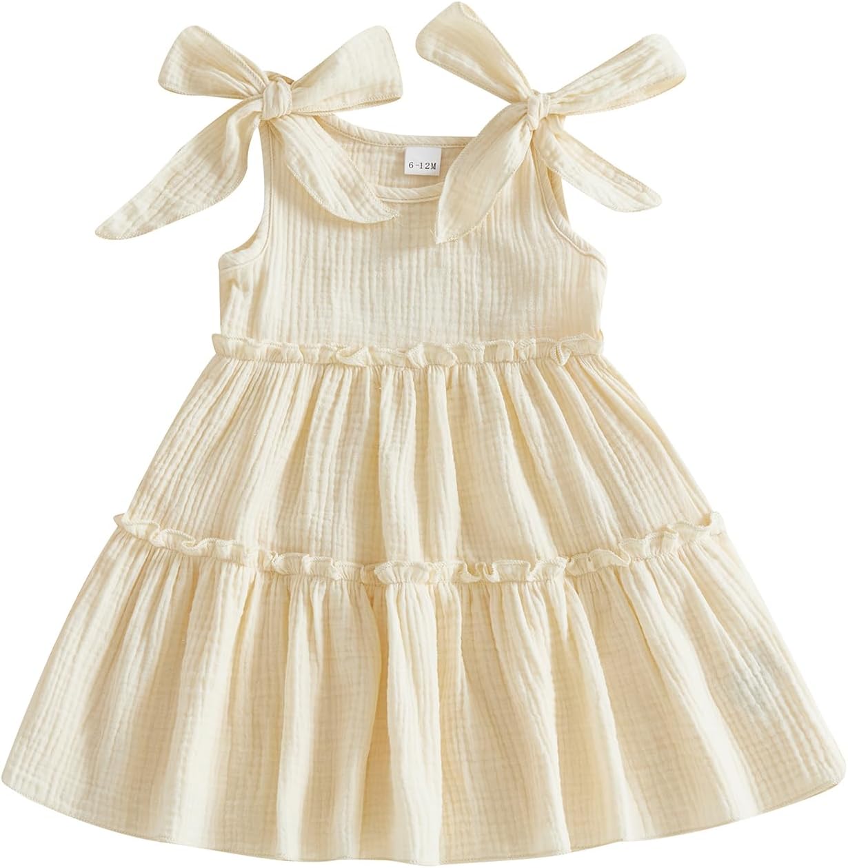 Toddler Girl Dress Baby Sleeveless Solid Color Dress Cami Linen Smocked Dresses Cute Infant Girls Summer Clothes