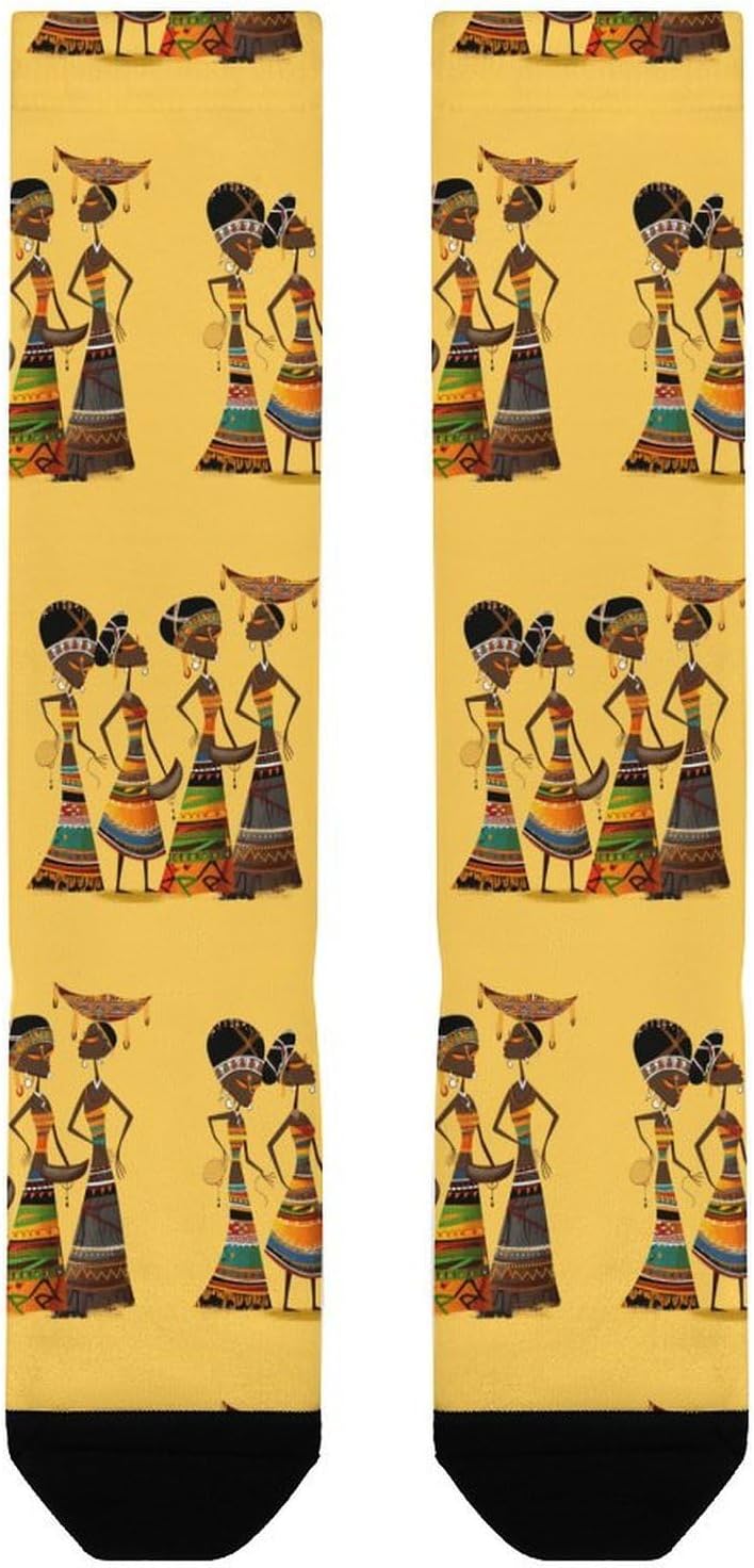 Creative African Culture Compression Socks for Women Men Comfort Over The Calf Socks Moisture Wicking Breathable Athletic Sock