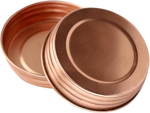 Tapas decorativas rústicas de cobre brillante para tarros de masón (paquete de 4, boca ancha)