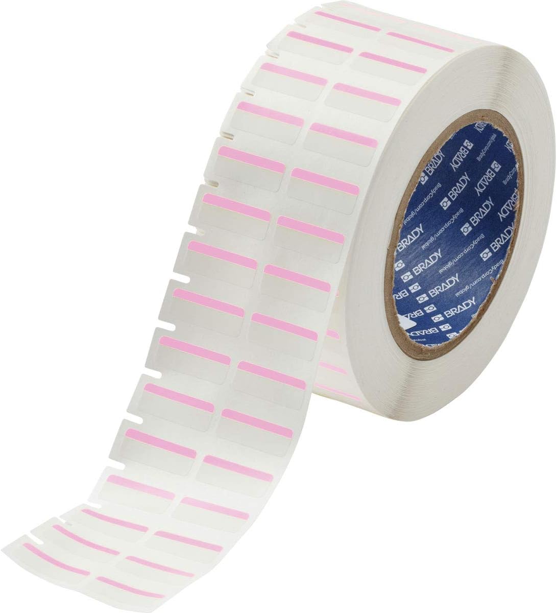 Brady THT-152-494-PK Color Polyester Labels 0.375 in H X 1 in W Pink/White, Roll of 3000 Labels Compatible with Brady IP, i5100, i7100 Printers