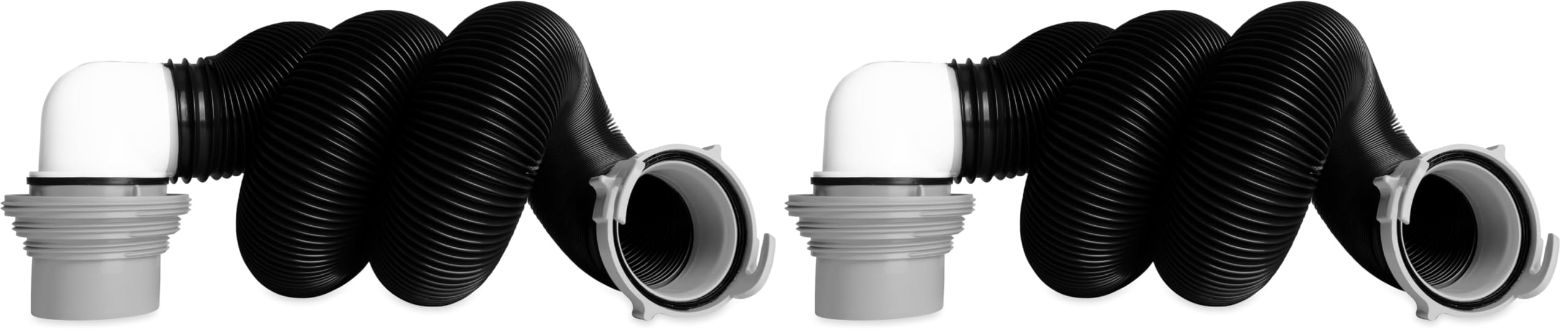 Camco RV Sewer Kit - Features Pre-Attached Fittings, a 10-Foot SewerHose, Translucent Sewer Elbow with 4-in-1 Adapter, and More (39551) (Pack of 2)