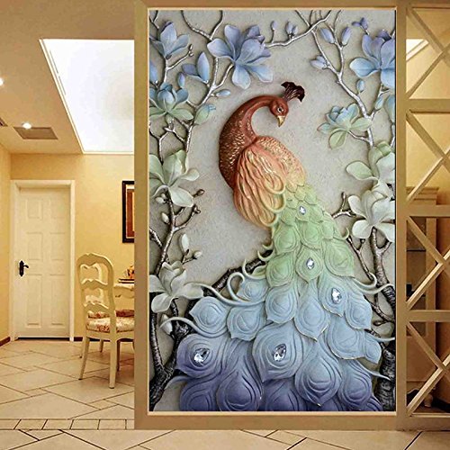 Faraway Peacock Diamond Painting 5D Diamond Kits for Adults Kids Paint by Diamond Kits Animal Full Drill Diamond for Home Wall Decor 40x60cm (Multicolour)