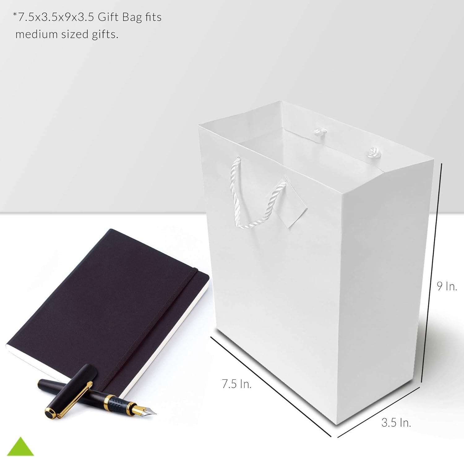 Up To 50% OFF Wedding Gift Bags - 12 Pack Medium White Designer Paper Shopping Bags with Handles, Gift Wrap Euro Totes for Birthdays, Party Favors, Baby Showers, Bachelorette Parties, Holidays Bulk - 7.5x3.5x9