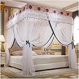 SGFBDZLK Copriletto Zanzariera, Tenda Letto Matrimoniale a Quarto di Pollice per Stanza della Principessa con Supporto (Colore: D, Dimensioni: 200X220 Cm/79X87 Ines) (Colore: F, Dimensioni: 200X220cm