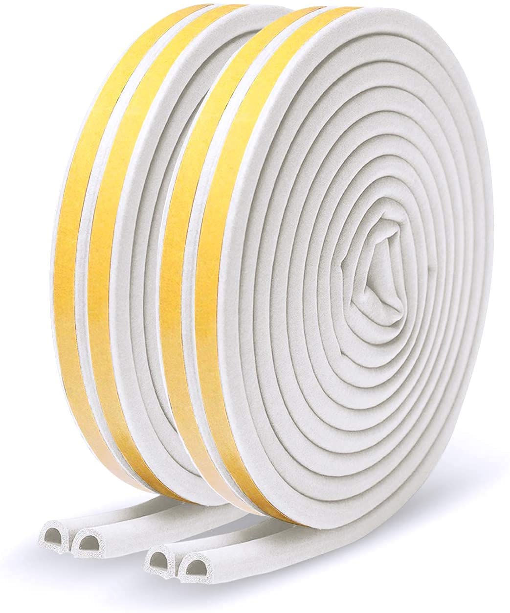 Breewell D Shaped (Yellow & White) Self-Adhesive Epdm Doors and Windows Foam Seal Strip Rubber Weatherstrip 6 Meter (2 X 3 M = 6 Meter)-Pack of 2 (B09NL1JQXY) Amazon Price History, Amazon Price Tracker