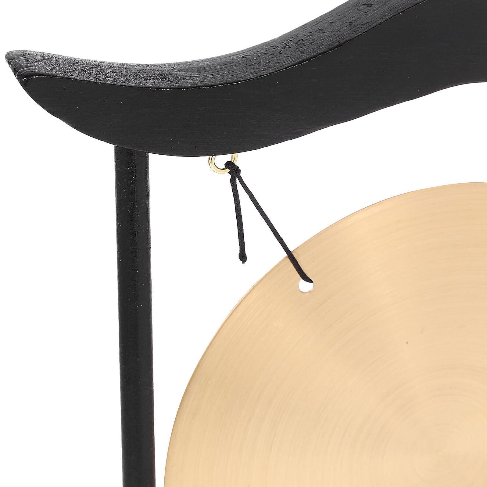Gong Zen de Cobre Pequeño para Escritorio y Decoración Asiática, Adorno de Campana China para Meditación y Sala de Estar, Accesorio Decorativo de Mesa Base de Madera