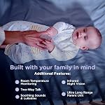 Moniteur de bébé Hubble Connected Nursery View Pro Twin avec grand écran de visualisation pour parents de 5 pouces, écran partagé, sons apaisants préchargés, blanc