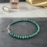 WORLD WIDE GEMS 5 mm naturalny melasite ogniwa bransoletka okrągły kształt zielony gładki kamień 7 cali bransoletka do układania w stosy ręcznie robiona biżuteria |WW_SLNK_00114