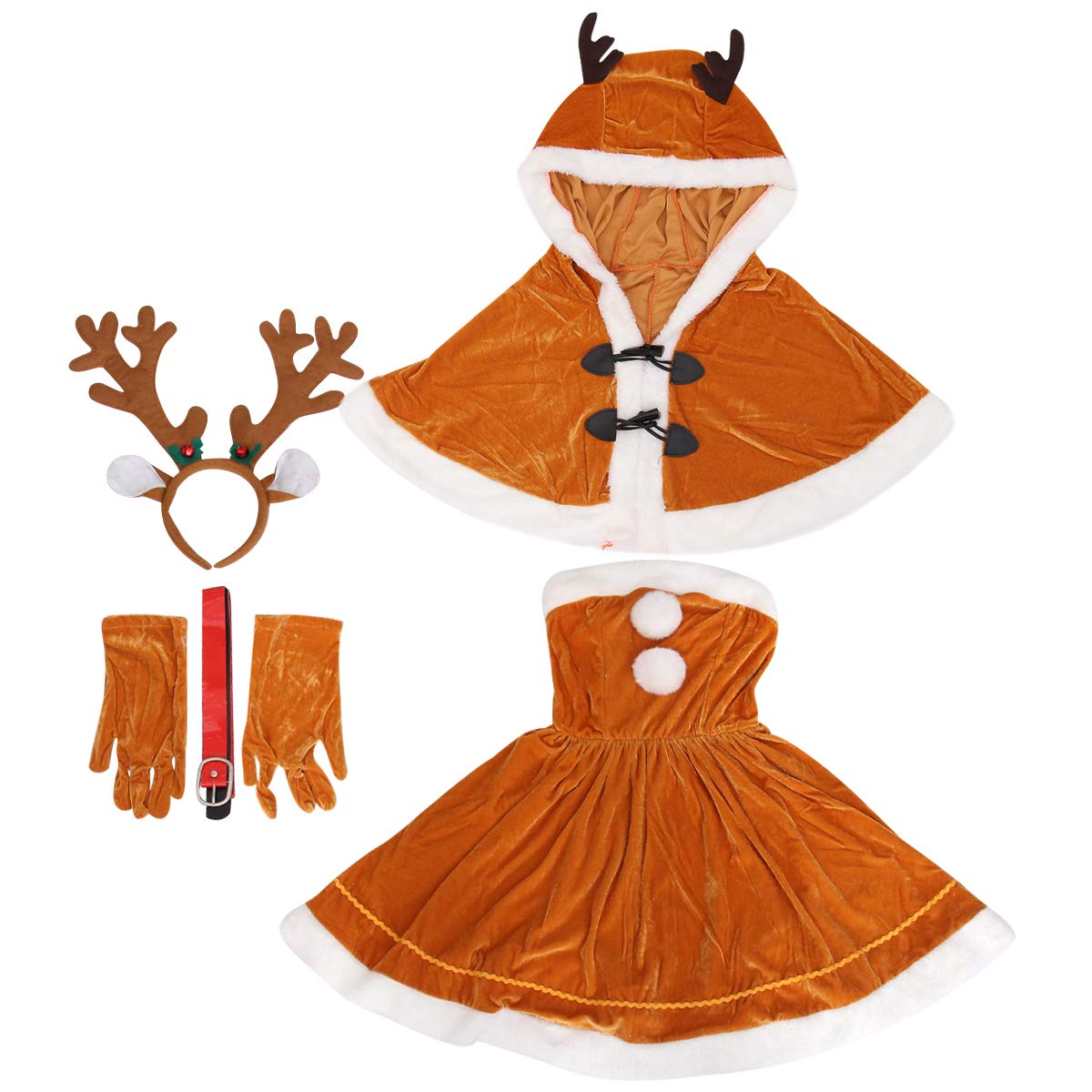 BESPORTBLE Disfraz de Navidad para Fiesta Traje de Adorable Vestido de Cosplay Escénico para Mujer