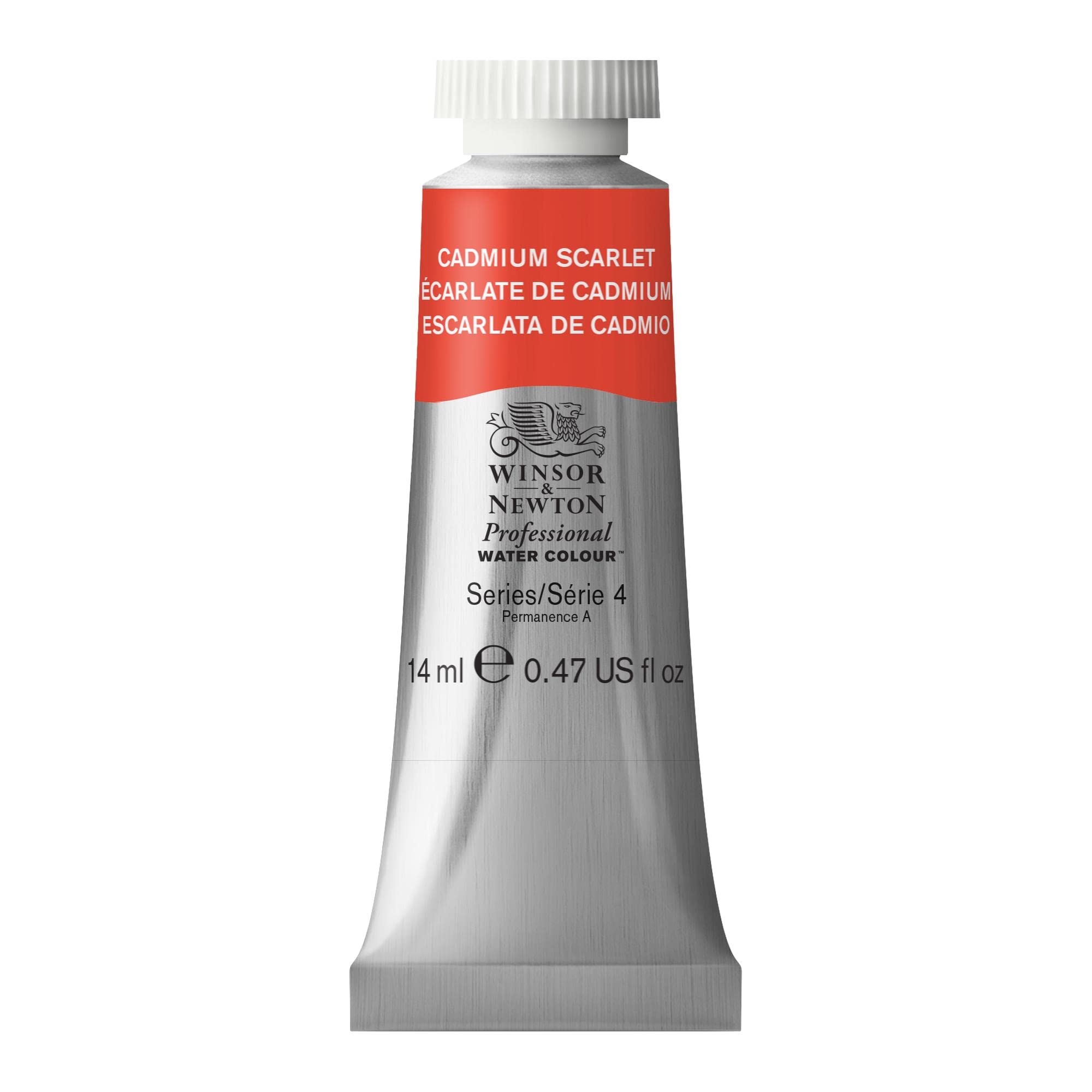 Winsor & Newton Professional Watercolour Paint, Artist Quality, Finest Pigments, Cadmium Scarlet, 14 ml Tube