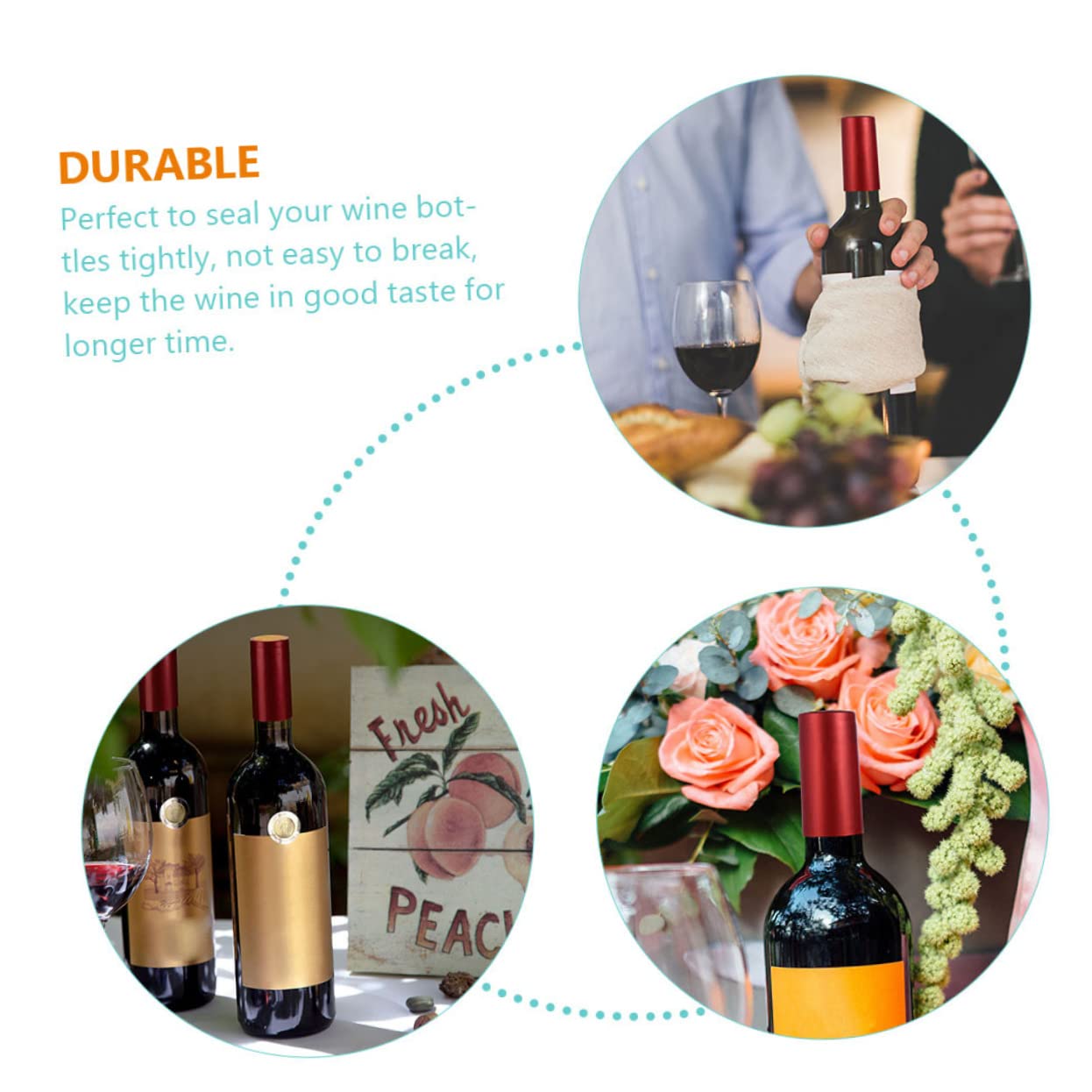 BRIGHTFUFU 200 pcs Wine Bottle Heat Shrink Caps Shrinkable Sealing Wrap for Wine Bottles Easy to Use and Quality