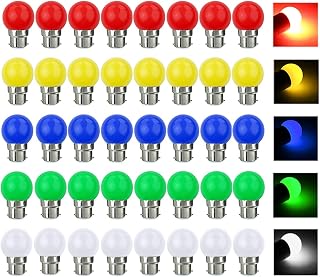LED Bunte B22 Bajonett Birne Farbige Glühbirnen 3W = 30W 240 Lumens AC220V-240V Dekoratives Licht und Design Ambiente Leuchtmittel in Klasse Golfball Form Gemischte Farben - 40er Pack