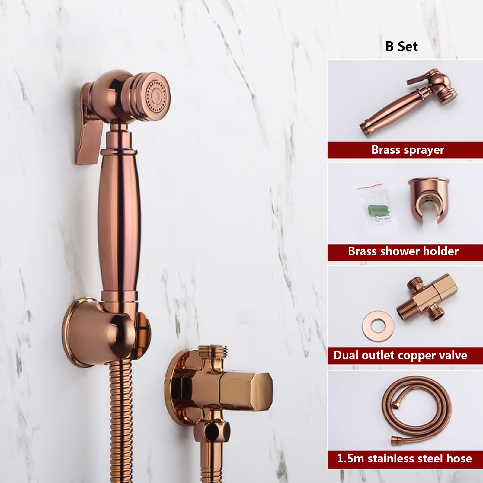Handheld Bidet Spuitbus Kit Roestvrij Staal Bidet Toilet Sproeier Set Enkele Verkoudheid Handheld Bidet Sprayer Op de Muur Gemonteerd Bidet Douchekop,Brushed gold