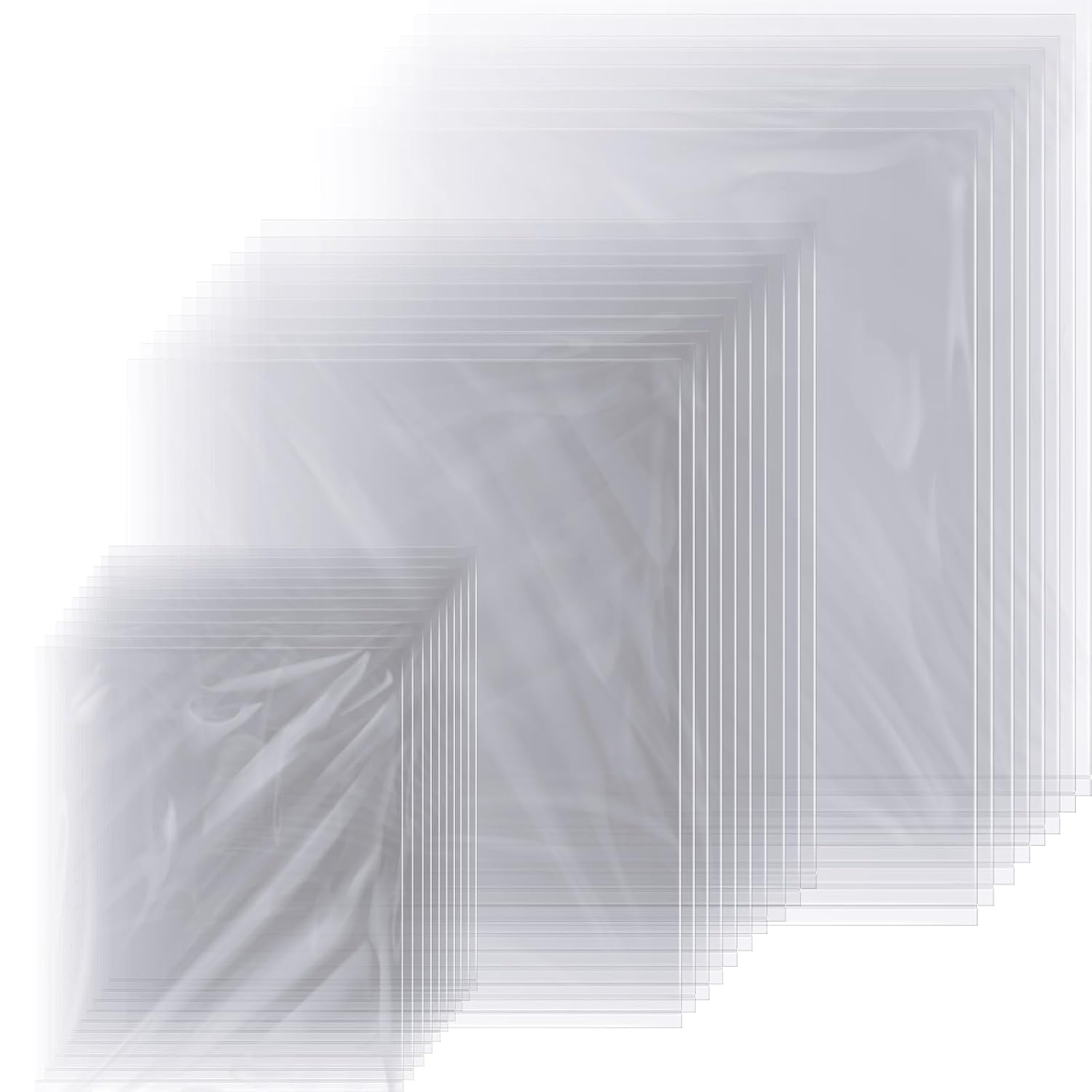 Shappy 200 Pcs 3 Sizes Heat Shrink Wrap Bags PVC Odorless Clear Heat Film Packaging Compatible for Wrapping DIY Crafts and Gifts(10 x 14 Inch, 15 x 20 Inch, 20 x 25 Inch)