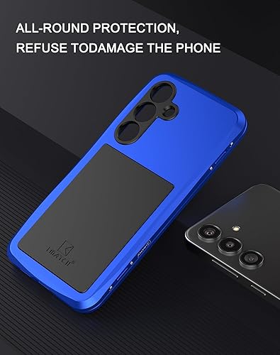 Miniatura 9 de Foluu Funda de metal para Samsung Galaxy S24, Armadura de aluminio de metal a prueba de golpes, funda rígida militar de goma suave para Samsung