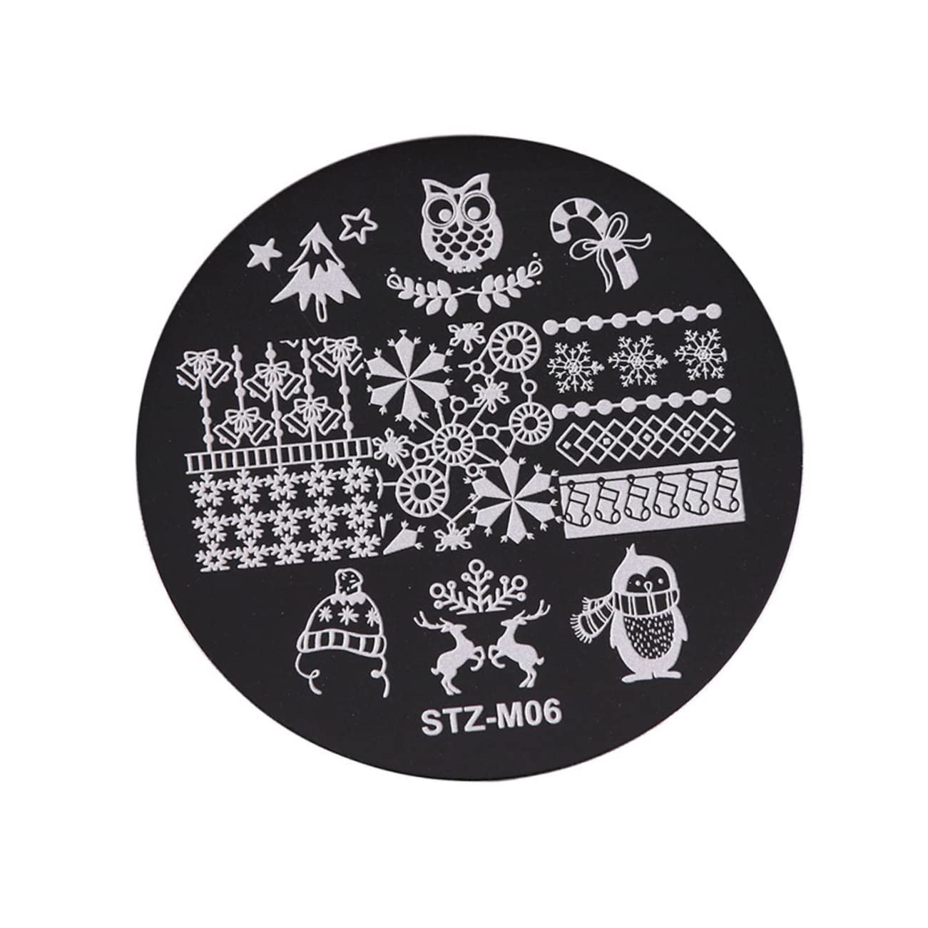 FRCOLOR 5pezzi Stampo per Unghie Natalizio Piastre Metalliche Lucide per Nail Art Kit di Stencili per Manicure Stencil per Decorazione Unghie