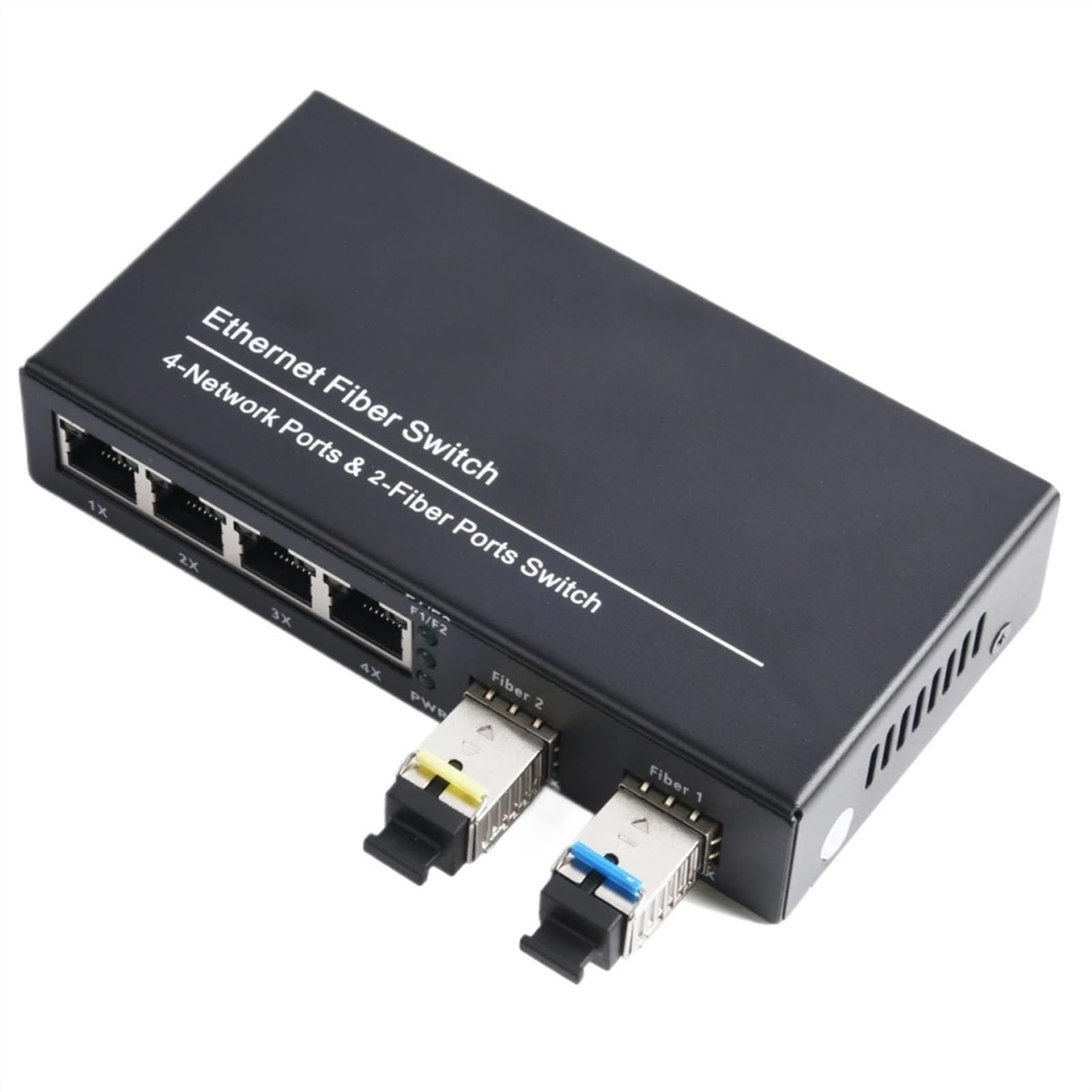 1 Szt. Gigabitowy Konwerter Mediów SF-P 2 SF-P Na 4 Transceiver RJ45 10/100/1000M Przełącznik Światłowodowy Z Modułem 3KM/20KM LC/SC SF-P (Size : 1PCS)