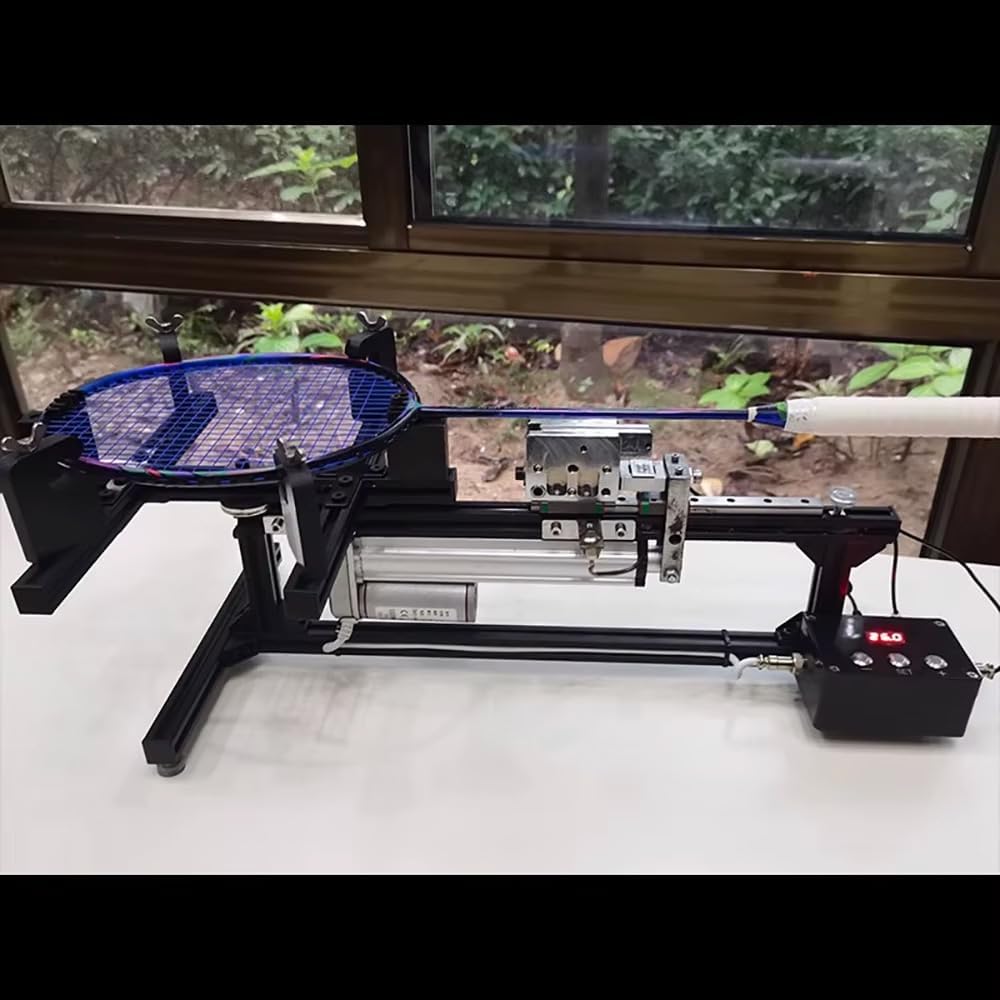 iDili AC 100-240V Automatic Control Badminton Racket Stringing Machine Wire Stretcher DIY Racket Frame Threading Machine + Tools Set