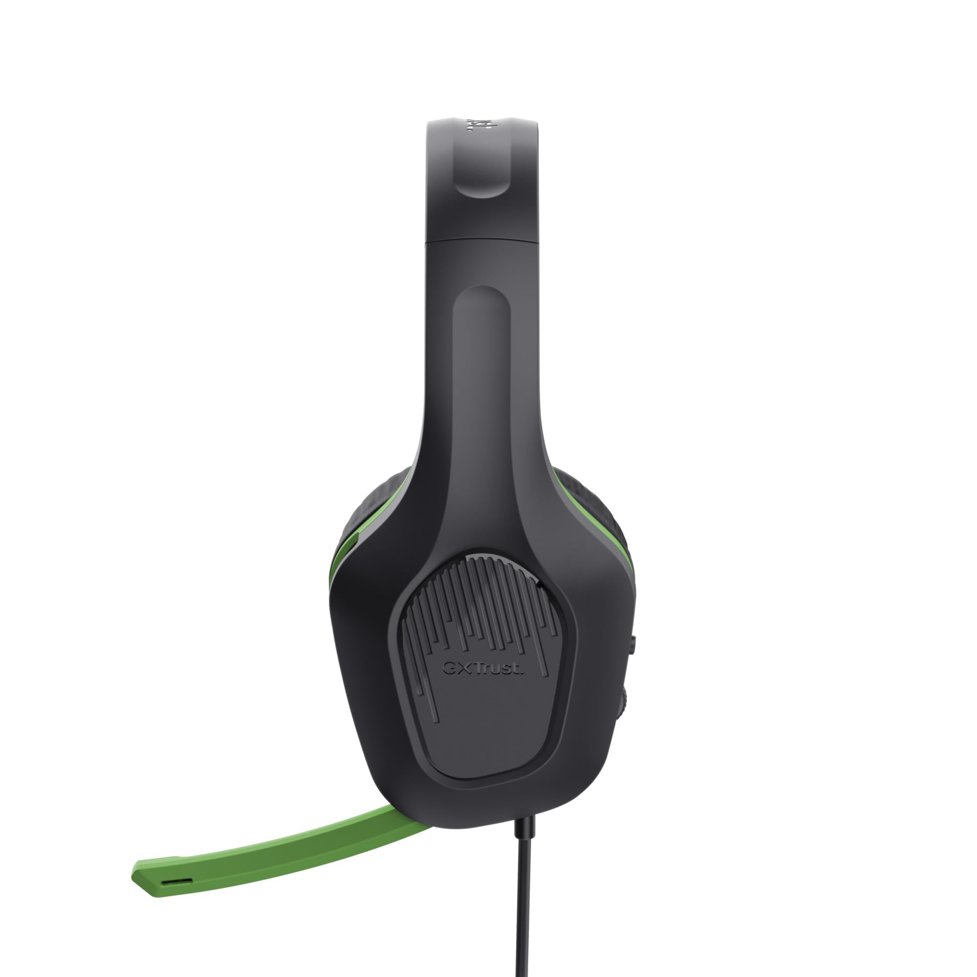 Trust Gaming GXT 415X Zirox Lekkie słuchawki do gier Xbox Series X/S z przetwornikiem 50 mm, gniazdo audio 3,5 mm, kabel 1,2 m, regulowany pałąk, słuchawki z mikrofonem nausznym - czarny/zielony | Przetworniki 50 mm, jack audio 3,5 mm, kabel 1,2 m, przewo