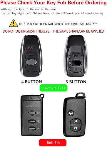 Miniatura 2 de HUBEIVO Funda de metal para llavero Subaru, compatible con Forester Crosstrek Outback Ascent WRX STI (p-suba-negro)