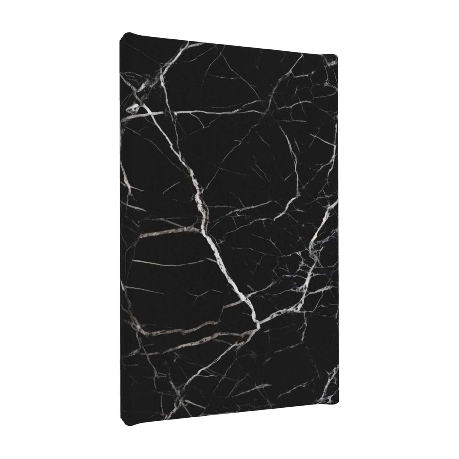 YKLJG Black Marble Printed Wall Art Canvas Painting 20x30 CM Wooden Framed Picture Painting Artwork Prints for Bedroom Kitchen Home Office Decor