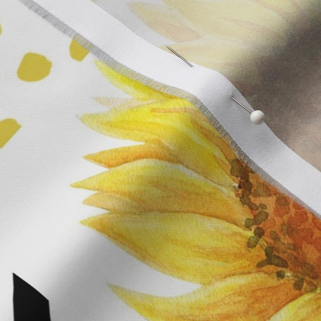 Spoonflower Fabric - Sunflower Sunflowers Quilt Cheater Flower Nursery Baby Girl Yellow Printed on Organic Cotton Sateen Fabric by The Yard - Sewing Quilting Apparel Home Decor