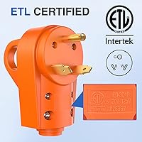 Vista 5 de Nilight Enchufe de repuesto para autocaravana de 30 amperios, macho de 125 voltios resistente con mango ETL listado NEMA TT-30P para caravana