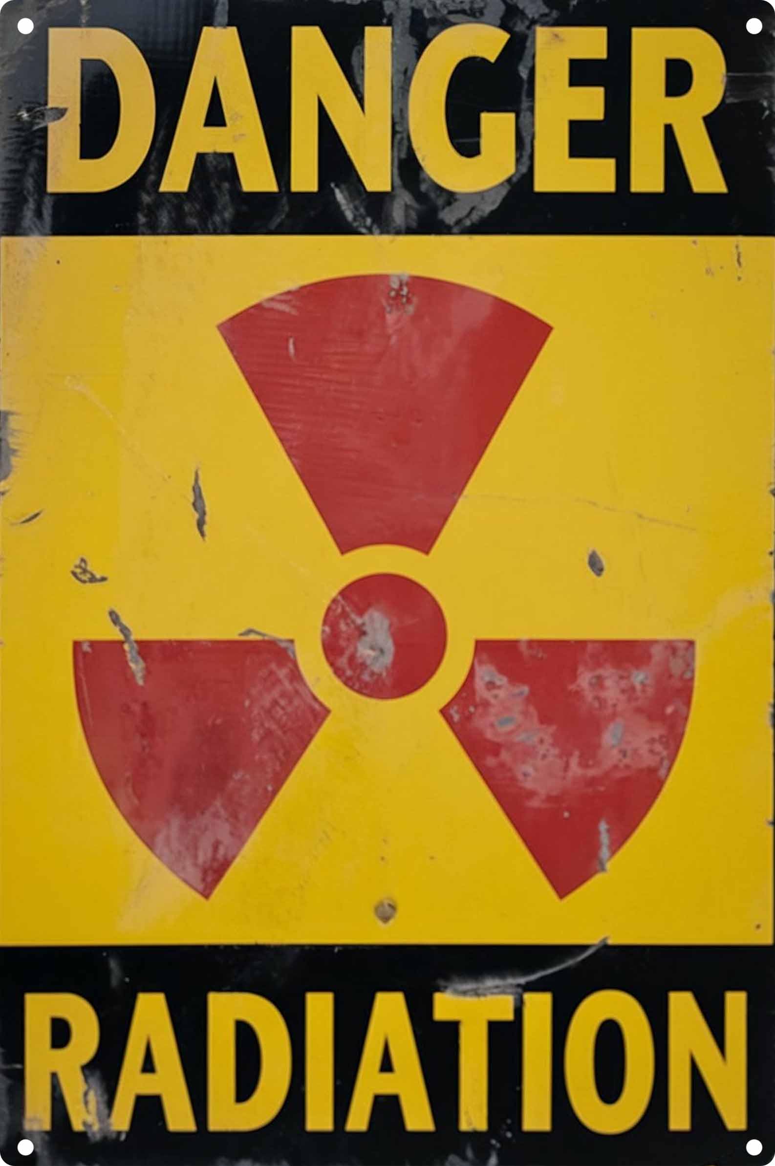 Vintage Tin Danger Sign Retro Metal Radiation Sign for Outdoor Decoration - Outdoor Funny Wall Art Plaque 12x8 Inch
