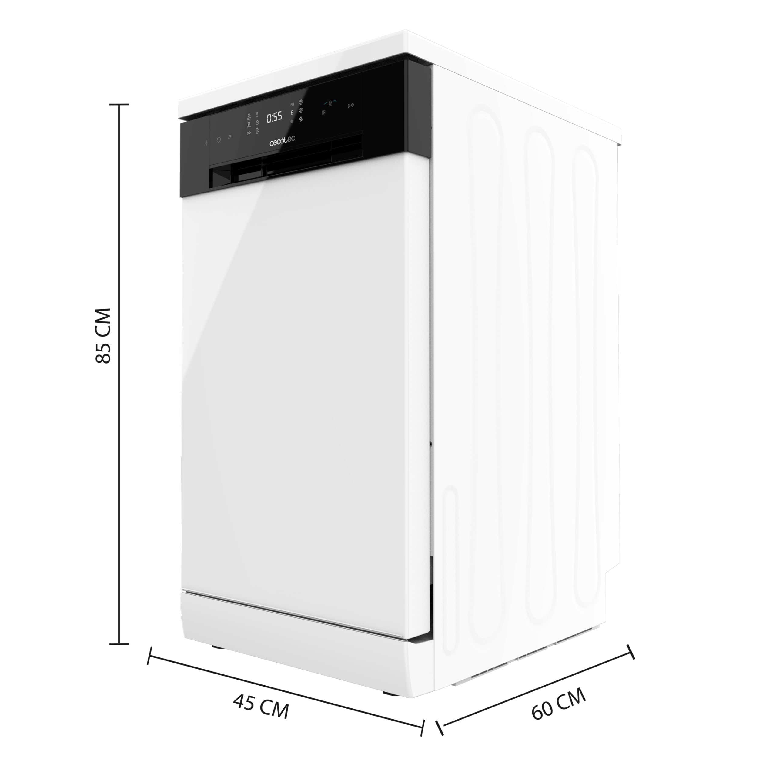 Cecotec Lave-vaisselle Indépendant 45 cm Bolero Aguazero 4201 E, 11 Couverts, 6 Programmes, Dual Zone Wash, Départ Différé 24h, AquaStop Électronique