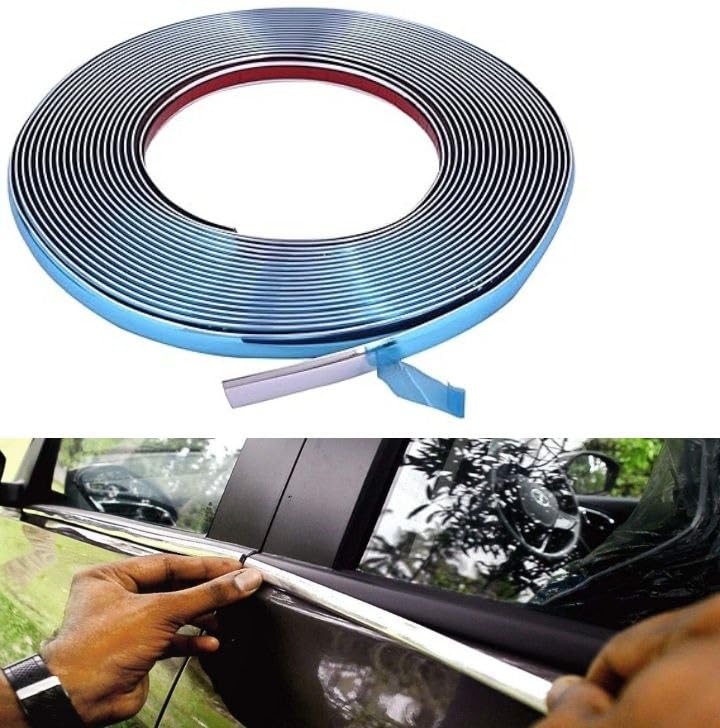 Image of Side Window Chrome 10mm Beading Roll 09 Meter